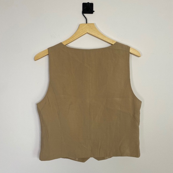 Madewell Women's Vest Top Size 8 Tan Brown Sleeveless Button Front Career - Picture 6 of 6